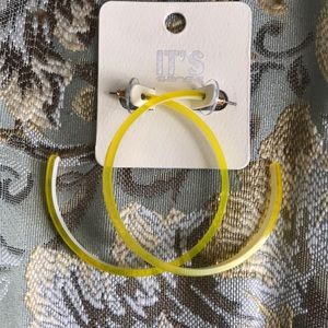 Yellow hoop earrings